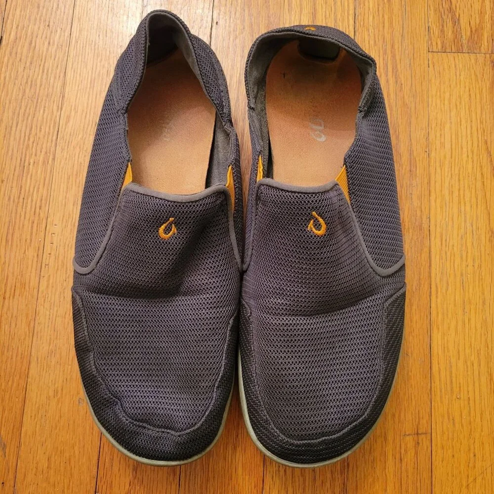 Olukai‎ NOHEA Mesh Slip On Shoes 11 Gray Loafers Convertible